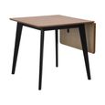 Roxby Drop Leaf Dining Table - 2-4 Seater - 80cm-120cm - Oak and Black