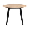 Roxby Round Dining Table - 2 Seater - 105cm - Oak and Black