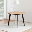 Roxby Round Dining Table - 2 Seater - 105cm - Oak and Black