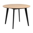 Roxby Round Dining Table - 2 Seater - 105cm - Oak and Black