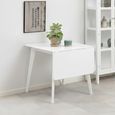 Roxby Drop Leaf Dining Table - 2-4 Seater - 80cm-120cm - White