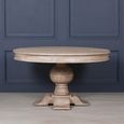 Rustic Acacia Wood Ball Pedestal Dining Table - Round - 4 Seater - 139cm