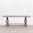 Rustic Grey Washed Mango Wood Double Pedestal Dining Table - 8 Seater - 210cm