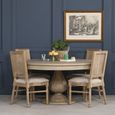 Rustic Light Wood Pedestal Dining Table - Round - 6 Seater - 150cm