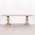 Rustic Mango Wood Double Pedestal Dining Table - 10 Seater - 240cm