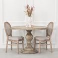 Rustic Mango Wood Pedestal Dining Table - Round - 4 Seater - 120cm