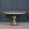 Rustic Mango Wood Pedestal Dining Table - Round - 6 Seater - 147cm