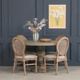 Rustic Mango Wood Pedestal Dining Table - Round - 6 Seater - 147cm