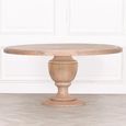 Rustic Mango Wood Pedestal Dining Table - Round - 8 Seater - 162cm