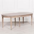 Rustic White Cedar Extending Dining Table - Oval - 4-8 Seater - 117cm-206cm