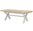 Salcombe Extending Dining Table with Cross Leg - Grey Oak - 8-10 Seater - 200cm-245cm