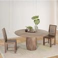 Savona Dining Table - Mango Wood - 6 Seater - 150cm - Round Pedestal