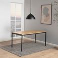 Seaford Dining Table - 6 Seater - Round - 160cm - Oak and Black Metal