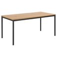 Seaford Dining Table - 6 Seater - Round - 160cm - Oak and Black Metal