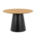 Soli Round Dining Table - 4 Seater - Pedestal - 120cm - Oak and Black Metal
