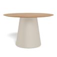 Soli RoundDining Table - 4 Seater  - Pedestal - 120cm - Oak and Grey Metal