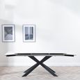 Sutton 6-8 Seater White Ceramic Extending Dining Table with Black Star Base