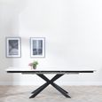 Sutton 6-8 Seater White Ceramic Extending Dining Table with Black Star Base