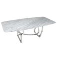 Tangle Dining Table - Marble with Stainless Steel Pedestal Base - Variation Available