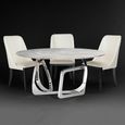 Tangle Dining Table - Round - Marble with Stainless Steel Pedestal Base - Variation Available