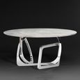 Tangle Dining Table - Round - Marble with Stainless Steel Pedestal Base - Variation Available