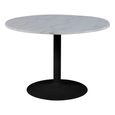 Tarifa Round Dining Table - 4 Seater - 110cm - White Marble and Black