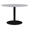 Tarifa Round Dining Table - 4 Seater - 110cm - White Marble and Black