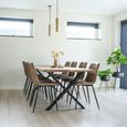 Toulon Dining Table - Natural Oak - 10 Seater - 240cm - Black Cross Legs