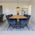 Toulon Dining Table - Natural Oak - 14 Seater - 300cm - Black Cross Legs