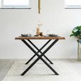 Toulon Dining Table - Natural Oak - 4 Seater - 140cm - Black Cross Legs
