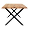 Toulon Dining Table - Natural Oak - 4 Seater - 140cm - Black Cross Legs
