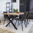 Toulon Dining Table - Natural Oak - 8 Seater - 200cm - Black Cross Legs