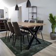 Toulon Dining Table - Natural Oak - 8 Seater - 200cm - Black Cross Legs