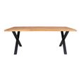 Toulon Dining Table - Natural Oak - 8 Seater - 200cm - Black Cross Legs