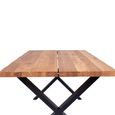 Toulon Dining Table - Natural Oak - 8 Seater - 200cm - Black Cross Legs