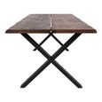 Toulon Dining Table - Smoked Oak - 8 Seater - 200cm - Black Cross Legs