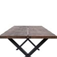 Toulon Dining Table - Smoked Oak - 8 Seater - 200cm - Black Cross Legs