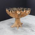Tree Root Glass Top 130cm Round Dining Table