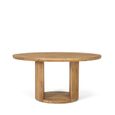 Trieste Dining Table - Natural Mango Wood - 6 Seater - 150cm - Round Pedestal