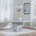 Turin 8 Seater Grey Marble Square Dining Table - 140cm