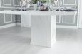 Turin 8 Seater White Marble Square Dining Table - 140cm