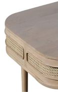 Vance Curved Natural Rattan and Mango Wood 6 Seater Dining Table