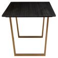 Varana Dining Table - 6 Seater - 180cm - Black Marble with Gold Base