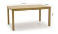 Annecy Dining Table - 4 Seater - 120cm - Natural Wood