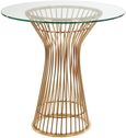 Vogue Dining Table - 2 Seater - Round - Glass with Gold Base