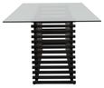 Vogue Dining Table - 8 Seater - 200cm - Glass with Black Base