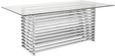 Vogue Dining Table - 8 Seater - Glass with Chrome Base