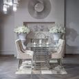 Vogue Dining Table - 8 Seater - Glass with Chrome Base