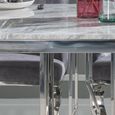 Vortex 8 Seater Grey Marble and Chrome Dining Table - 220cm