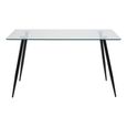 Wilma Dining Table - 4 Seater - 140cm - Glass Top and Black